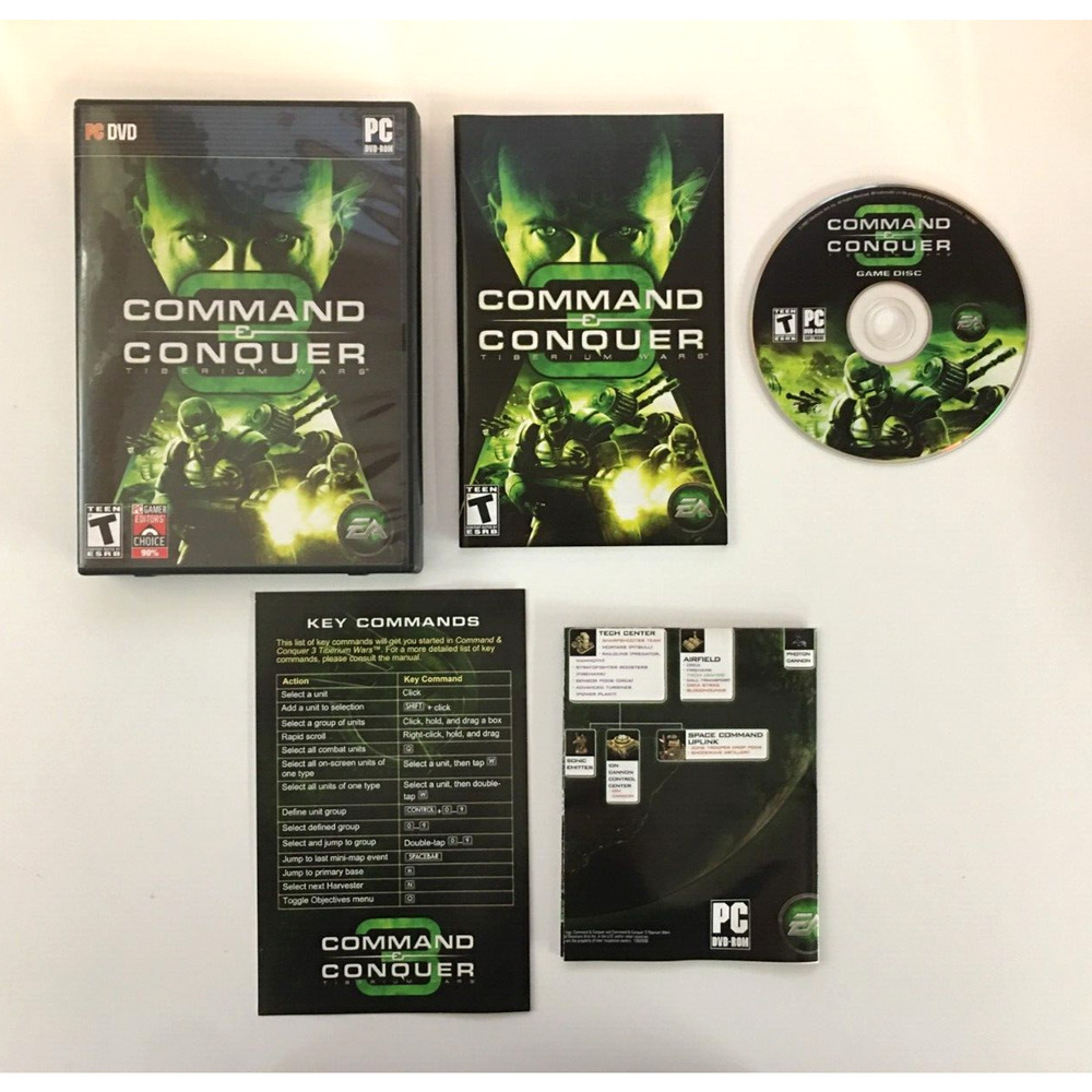 Command & Conquer 3: Tiberium Wars (PC, 2007) EA - CIB Complete w/ Poster